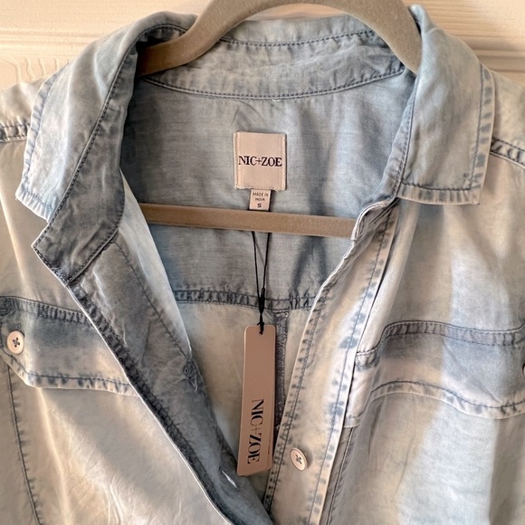 NIC+ZOE Denim Skies Shirt/Mini dress Size S. NWT - Picture 3 of 6